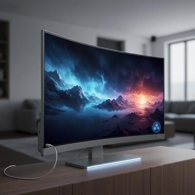 Giá tốt. Điện ảnh màn hình cong với độ phân giải 4K UHD 600 Nits Độ sáng và Dolby Atmos 7.1 âm thanh xung quanh trực tuyến