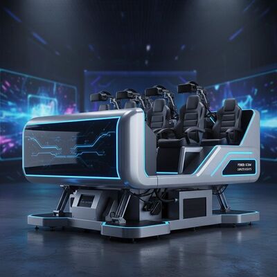 ราคาดี อุปกรณ์โรงภาพยนตร์ VR 9 มิติที่มีพลังงาน 8.5kw, ที่นั่ง 6 คน และระบบเสียง 5.1 สําหรับเครื่องจําลองโรงภาพยนตร์ VR Immersive ออนไลน์